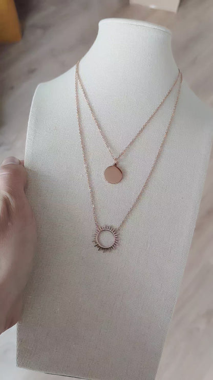 Collier double rang avec soleil