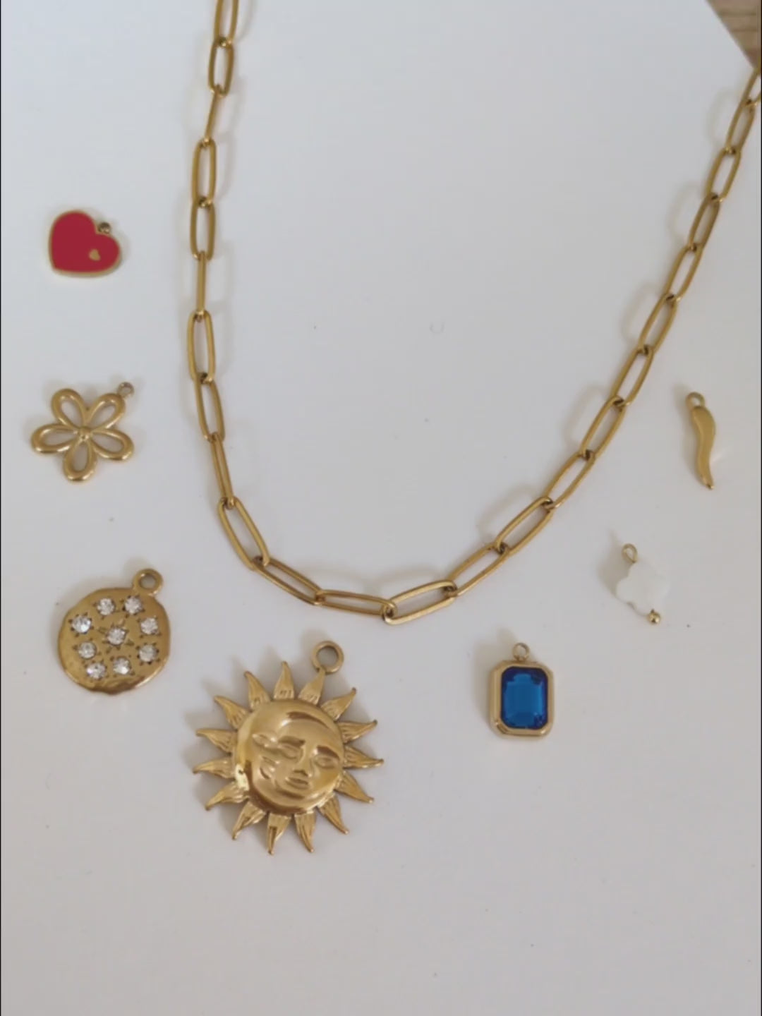 Chaîne collier maillons en acier pour charms