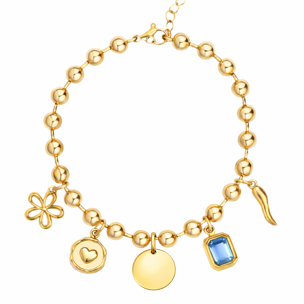 Bracelet chaîne boule à personnaliser avec charms