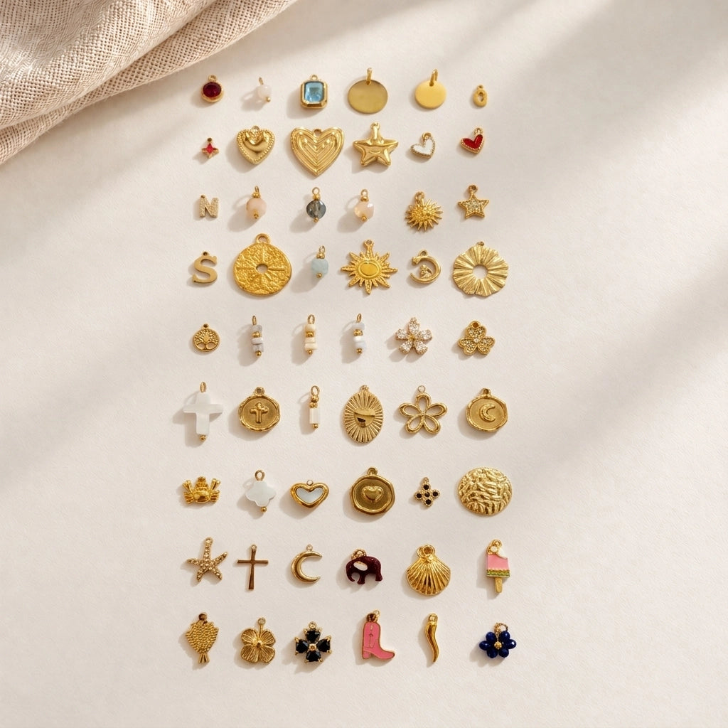Charms pour colliers et bracelets en acier