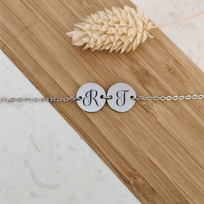 Bracelet avec double médailles à graver