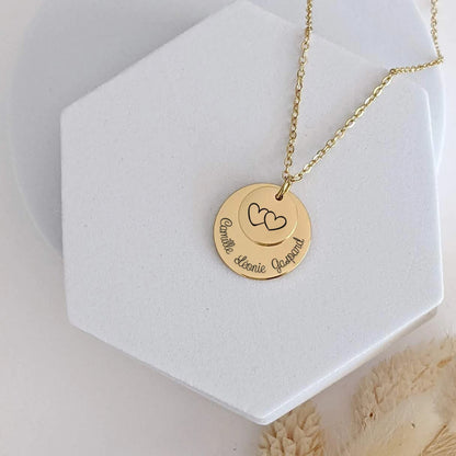 Collier personnalisable double médaille en acier inoxydable