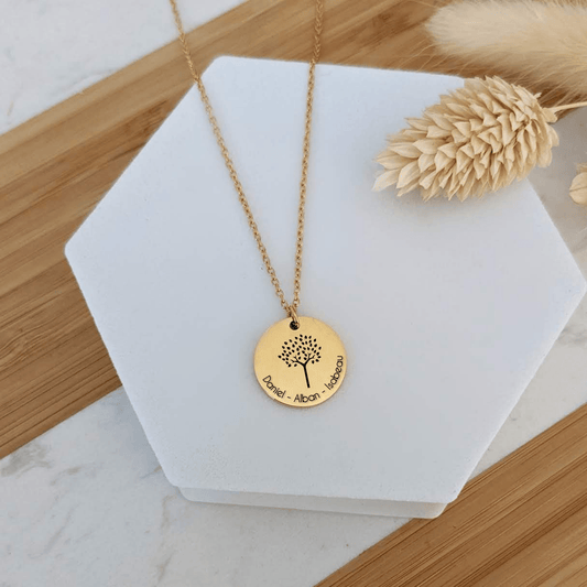 Collier à graver avec arbre de vie