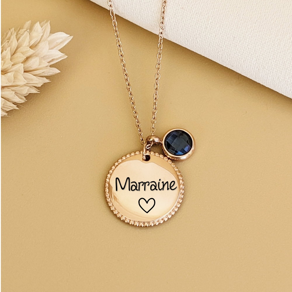 Collier à graver avec médaille travaillée - Bliche