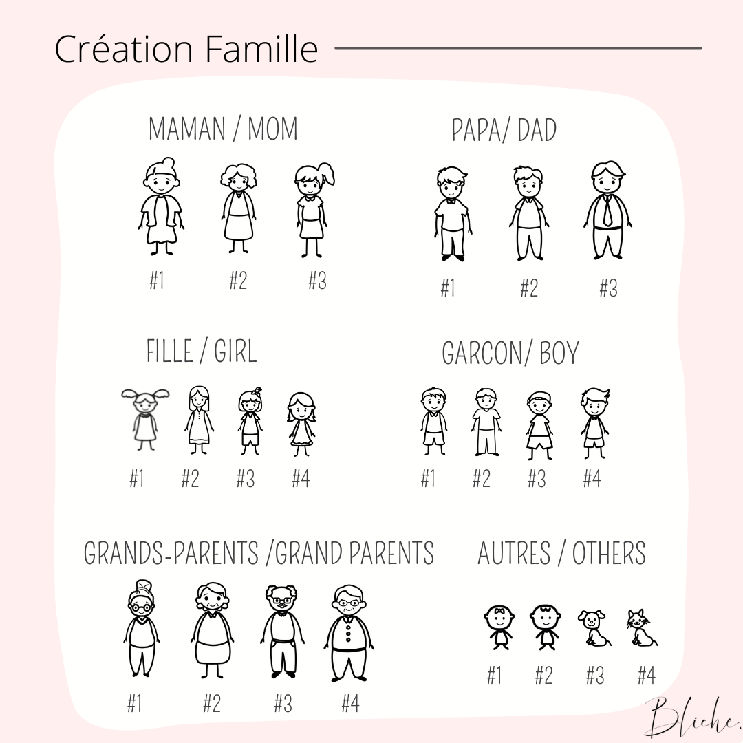 Collier à personnaliser avec sa famille - Bliche