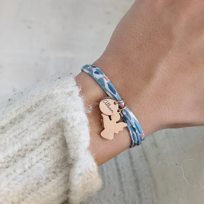 Bracelet personnalisé liberty avec ange à graver