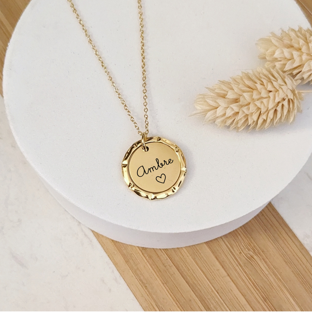 Collier à graver avec anneau - Bliche