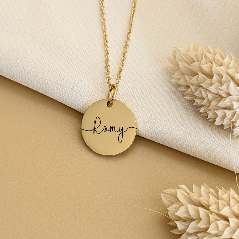 Collier à graver avec médaille - Bliche