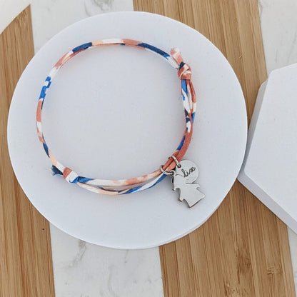 Bracelet liberty personnalisé avec breloque fille ou garçon