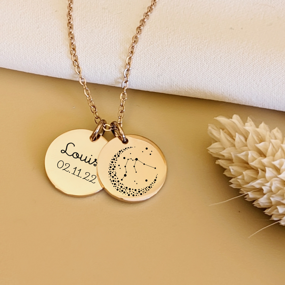 Collier à graver avec constellation - Bliche