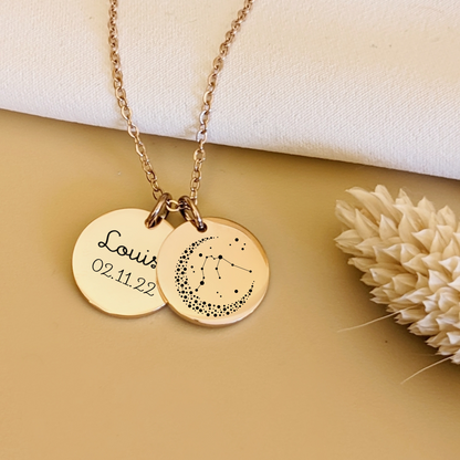 Collier à graver avec constellation