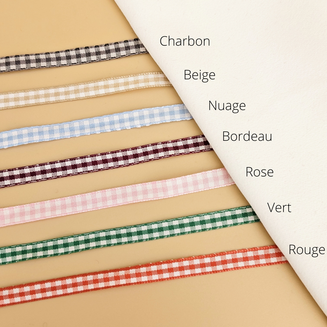 Bracelet vichy avec lettre florale - Bliche